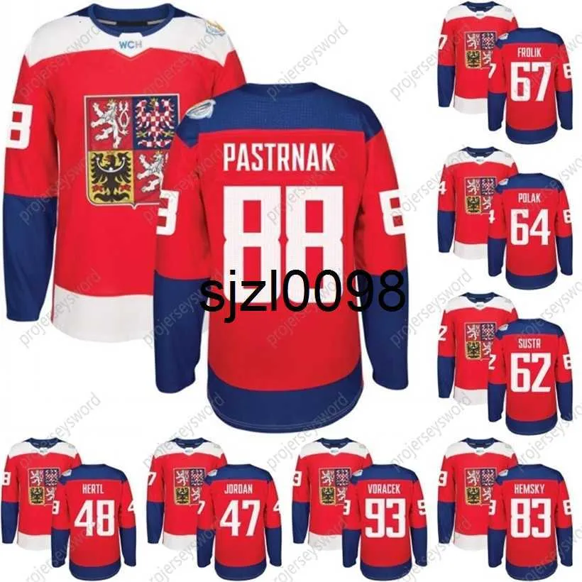 SJ98 2016 VM i Hockey Tjeckien Team Jersey Wch David Krejci 48 Tomas Hertl 67 Frolik 93 Voracek 17 Sobotka 6 Kempny 88 Pastrnak