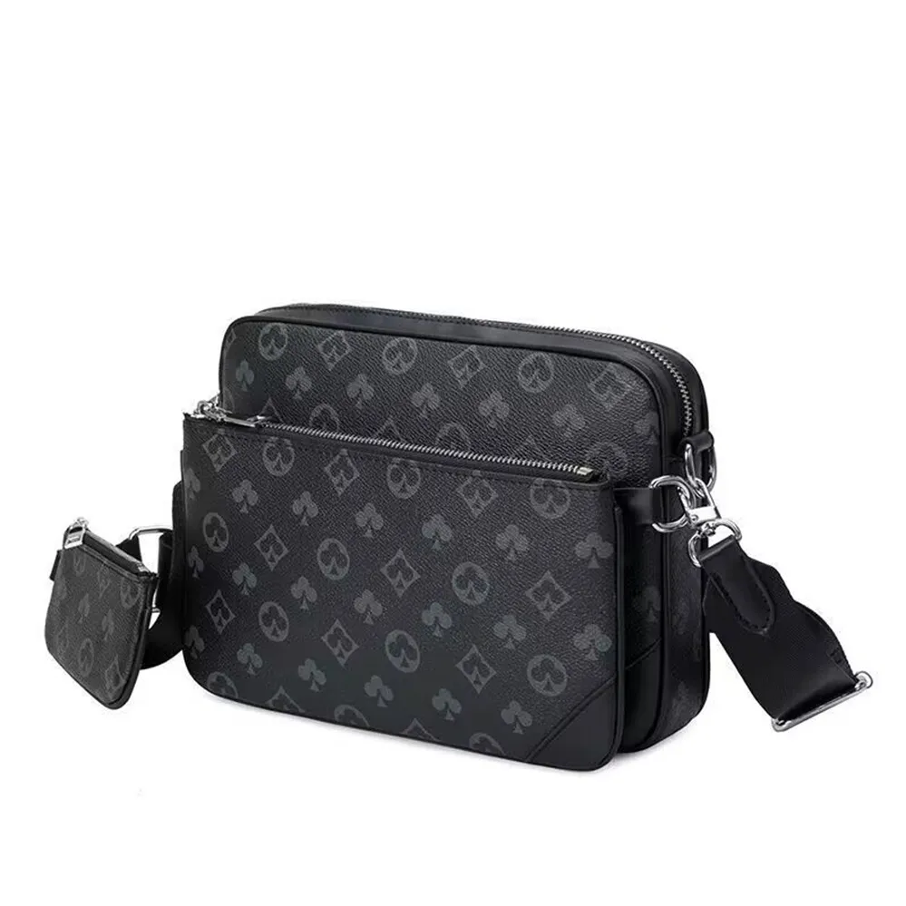 Embossing cross body bag 3 piece set in Luxury Designer Bags fashion louise Handbags vuitton grey black 2 colors messenger bags handbag for men