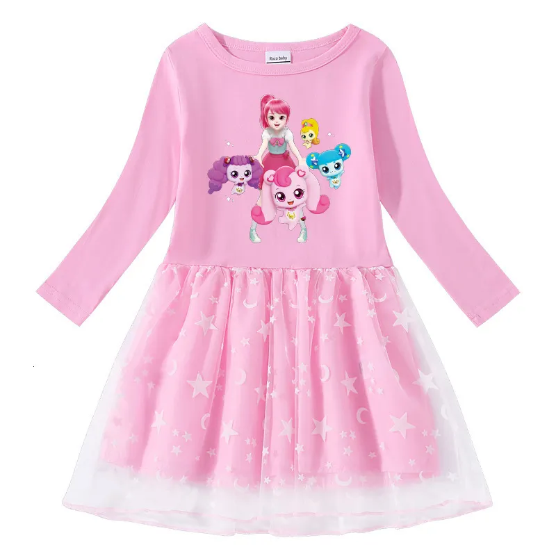 Robes de fille Catch Teenieping printemps automne fille coton dessin animé coréen maille à manches longues robe de princesse filles vêtements élégants vestidos 230603