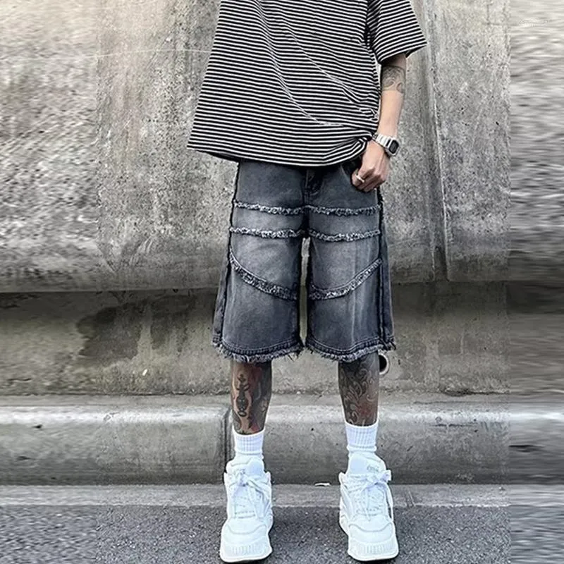 Street Solid Ripped Chains Loose Denim Jeans Street Solid Ripped Chains Loose Denim Jeans