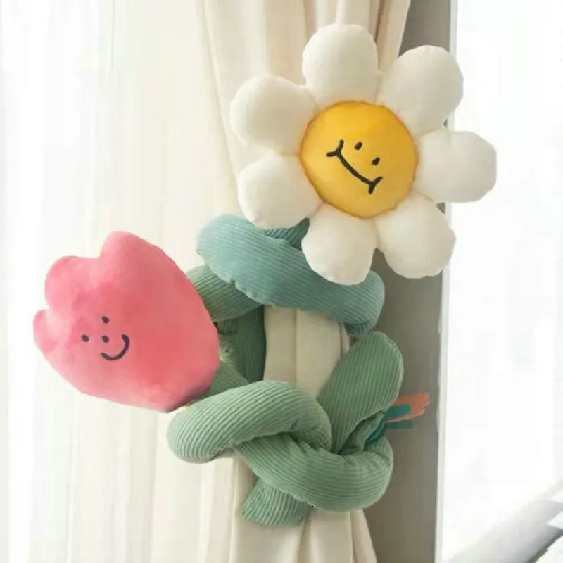 Peluche Poupées Tulipe Fleur Rideau Cordon Oreiller Long Wrap Tournesol Jouet Drôle Enfants Bébé Lit De Protection Pare-chocs Poignée De Porte Couverture Décor À La Maison 230603