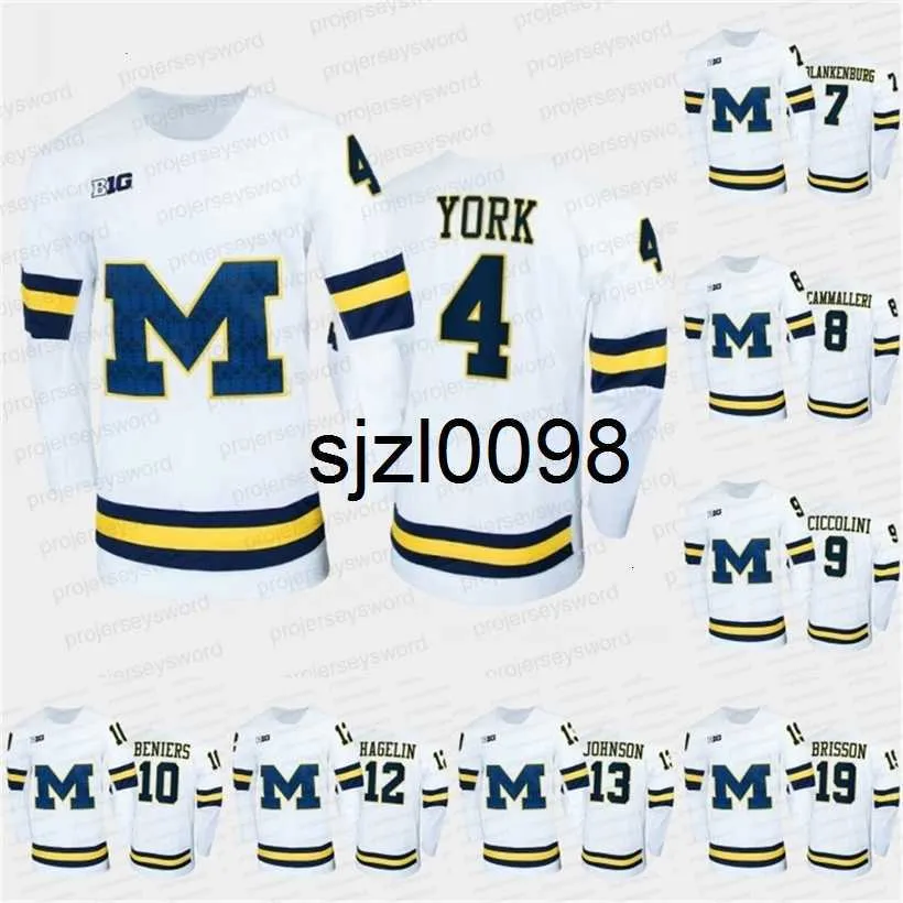 SJ98 College Hockey Navy Jersey Cam York Nick Blankenburg Thomas Bordeleau Brendan Morrison Matty Beniers Carl Hagelin Kent Johnson Red Berenson