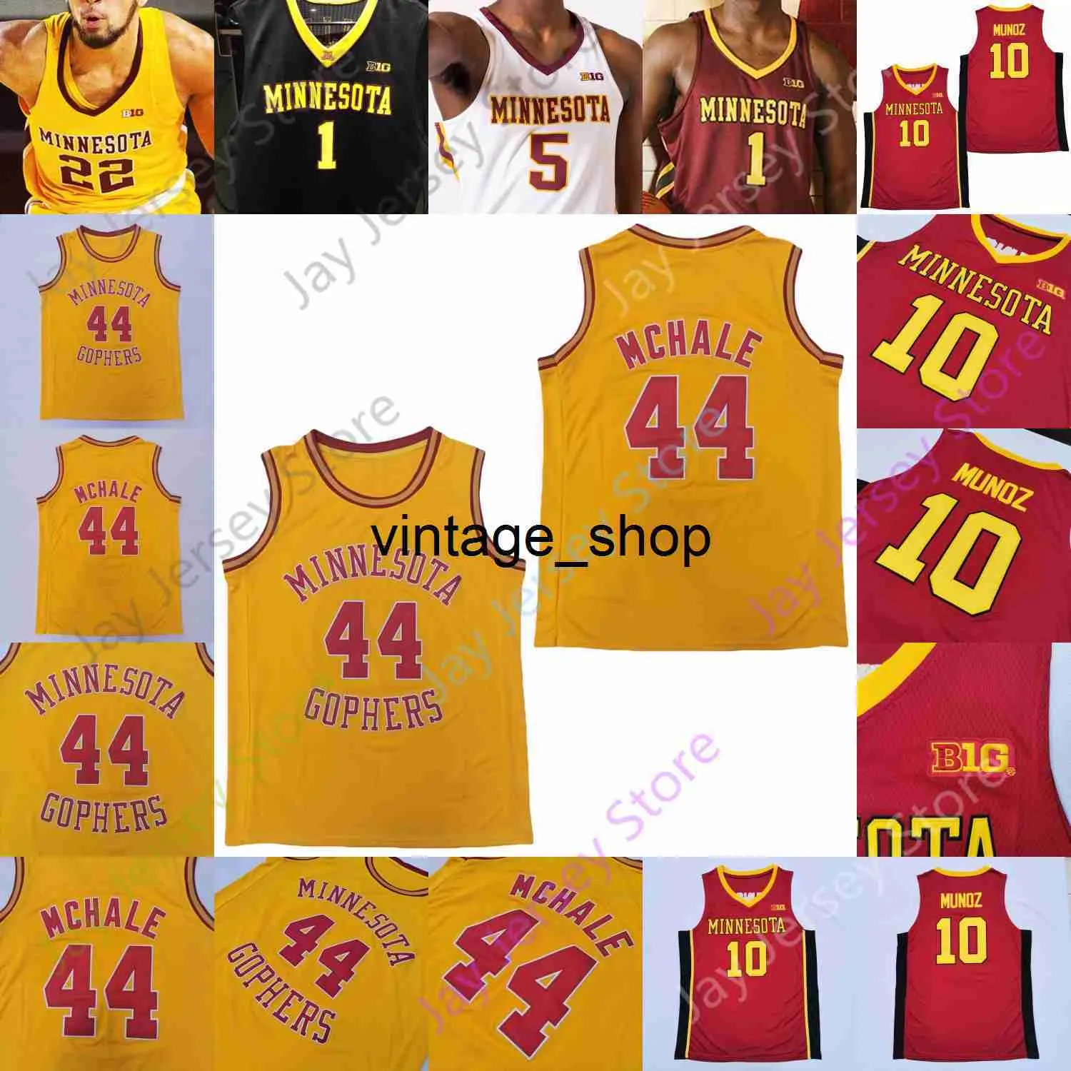 Vin Minnesota Golden Gophers basketbalshirt NCAA College Jesaja Ihnen Michael Hurt Kevin McHale Beide Gach Mashburn Jr. Curry Mitchell Mutaf