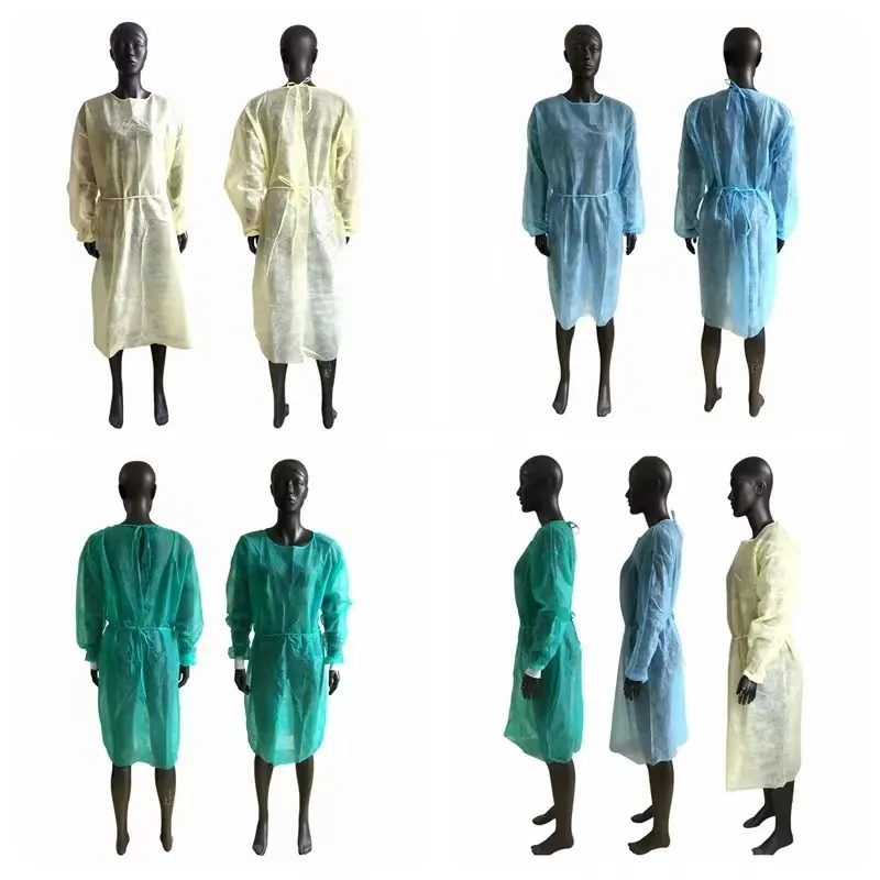 Vêtements de protection non tissés Robes d'isolation jetables Vêtements Costumes Anti-poussière Vêtements de protection extérieurs Imperméables jetables H23