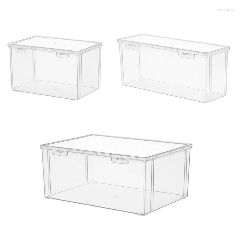 Clear Bread Box With Lid Multifunctional Household Organizer For