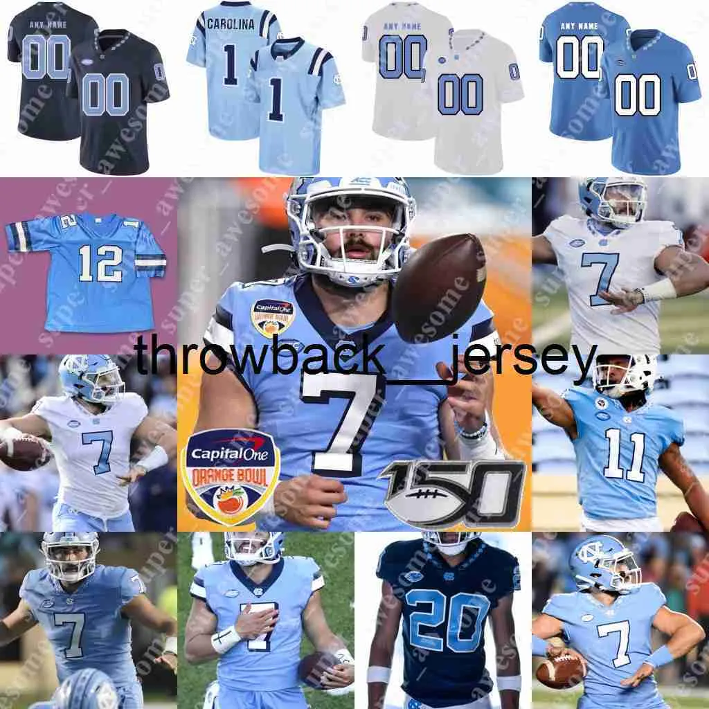 Camiseta de fútbol Thr UNC Elijah Green D.J. Jones Josh Henderson Dazz Newsome Garrett Walston Josh Downs Myles Wolfolk Kaimon Rucker Kyler McMichael Ja'Qurious Conley