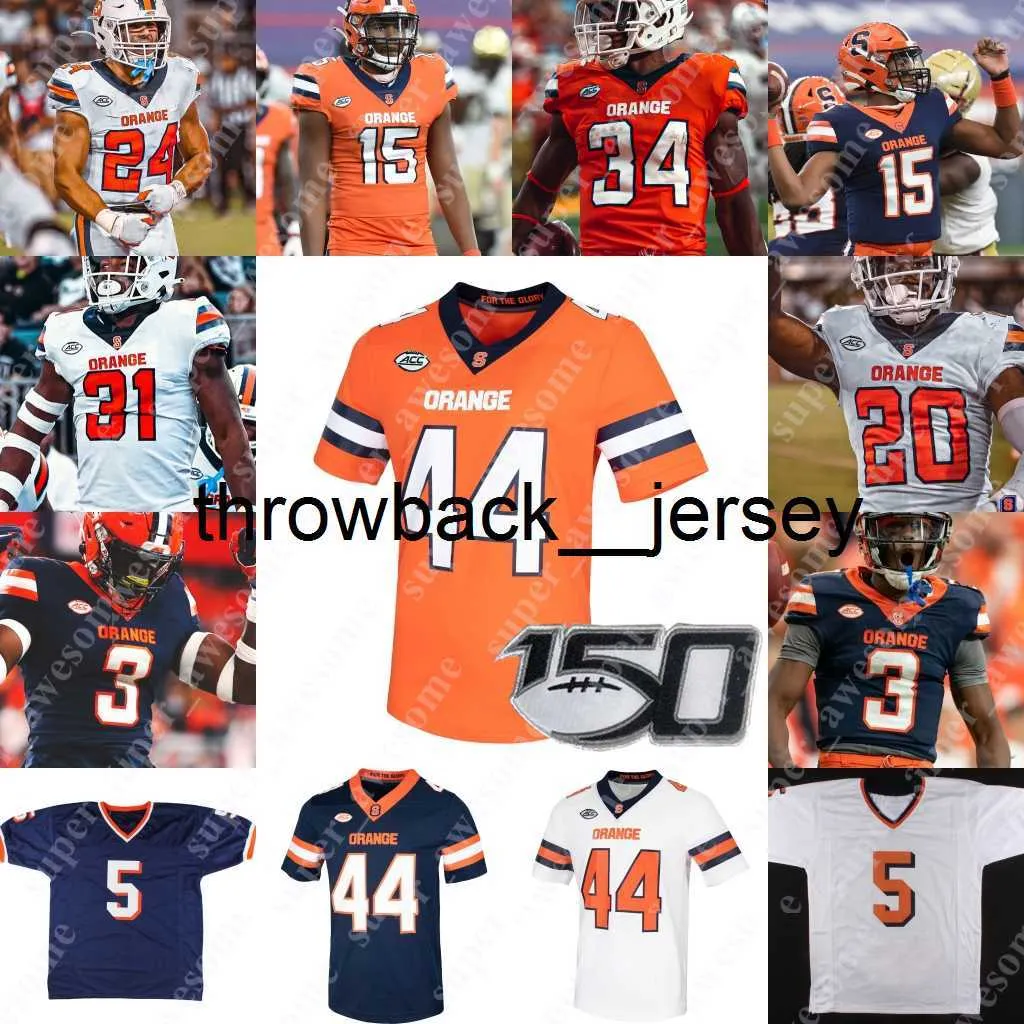 Camisa de futebol Thr Syracuse Orange Garrett Shrader Sean Tucker Mikel Jones Oronde Gadsden II Marlowe Wax Carlos Del RioWilson Donovan McNabb Dwight Freeney Joe Mor