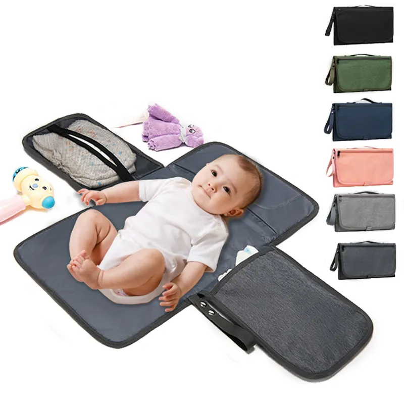 Matelas à langer Couvre Matelas à Langer Portable Matelas à Langer Portable avec Poches Étanche Voyage Couches Changer Station Kit Bébé Cadeaux 230603