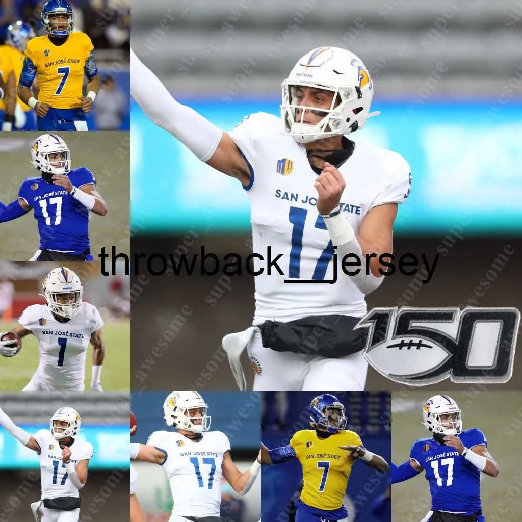 Maillot de football NCAA San Jose State Isaako Togia Tysyn Parker Rico Tolefree Dion Leonard Rahyme Johnson Marcus Wilson Charlie Bostic Johnny Balderas Elijah Laws