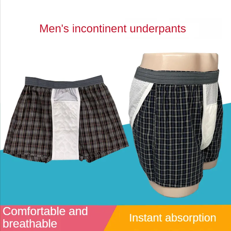 Breathable Incontinence Cotton Boyshort Underwear Diaper Pants For Men  Lightweight, Washable, And Leakage Protected For Elderly And Middle Aged  Men 230603 From Pong04, $17.29