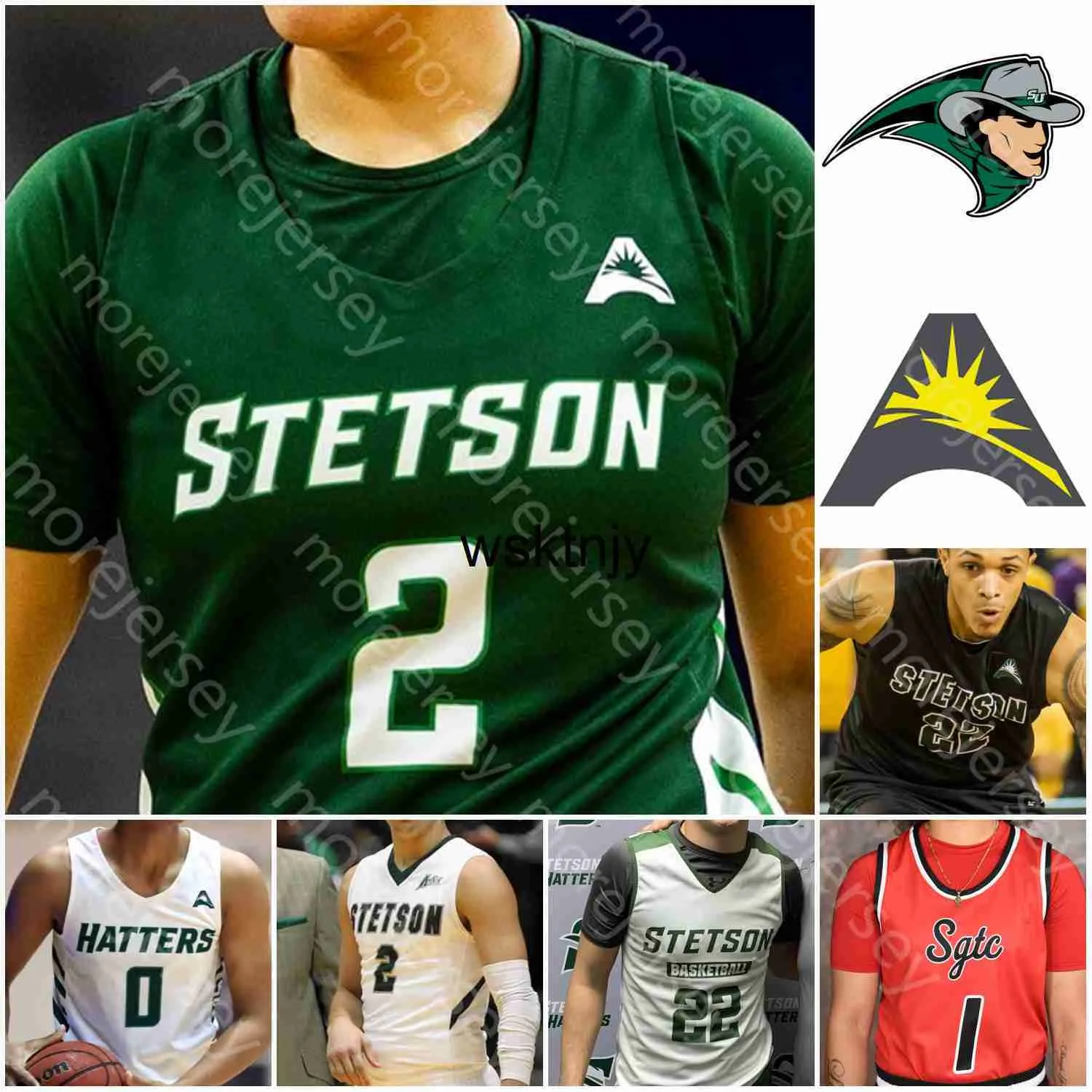 Wsk Custom Stetson Hatters Basketball Jersey NCAA College Rob Perry Mahamadou Diawara Christiaan Jones Jahlil Rawley Joel Kabimba