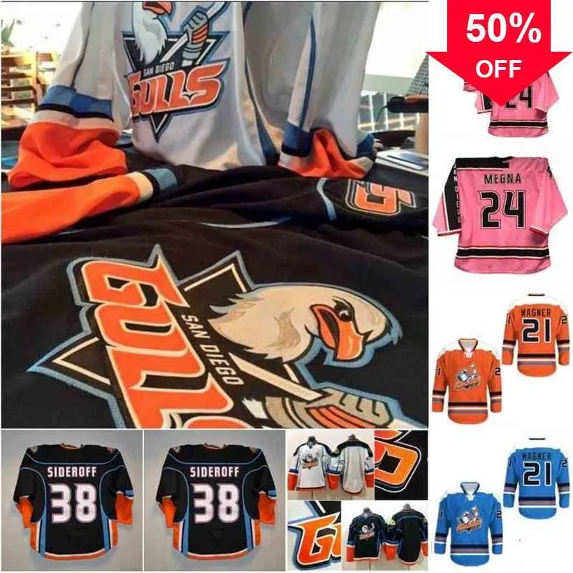 Mag San Diego Gulls Jersey TERRY MEGNA THOMAS WIDEMAN STOLARZ CARRICK