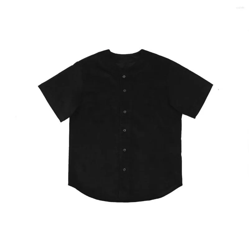 Camisas casuais masculinas primavera outono 2023 moda masculina cor lisa botão de veludo manga curta camisa de beisebol solta