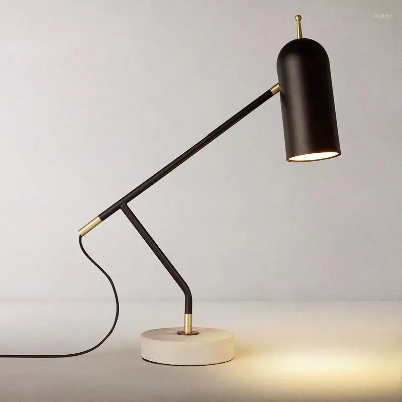 Lámparas de mesa, lámpara de mármol Simple moderna, diseño creativo nórdico, modelo de habitación, dormitorio, cabecera, estudio, lectura