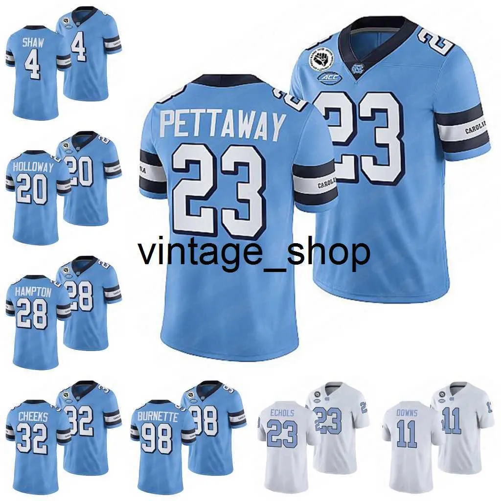 vin Carolina do Norte Tar Heels College Football Jersey Sebastian Cheeks Omarion Hampton Tayon Holloway Cedric Gray Malaki Hamrick Noah Burnette Nesbi Paysour Jersey