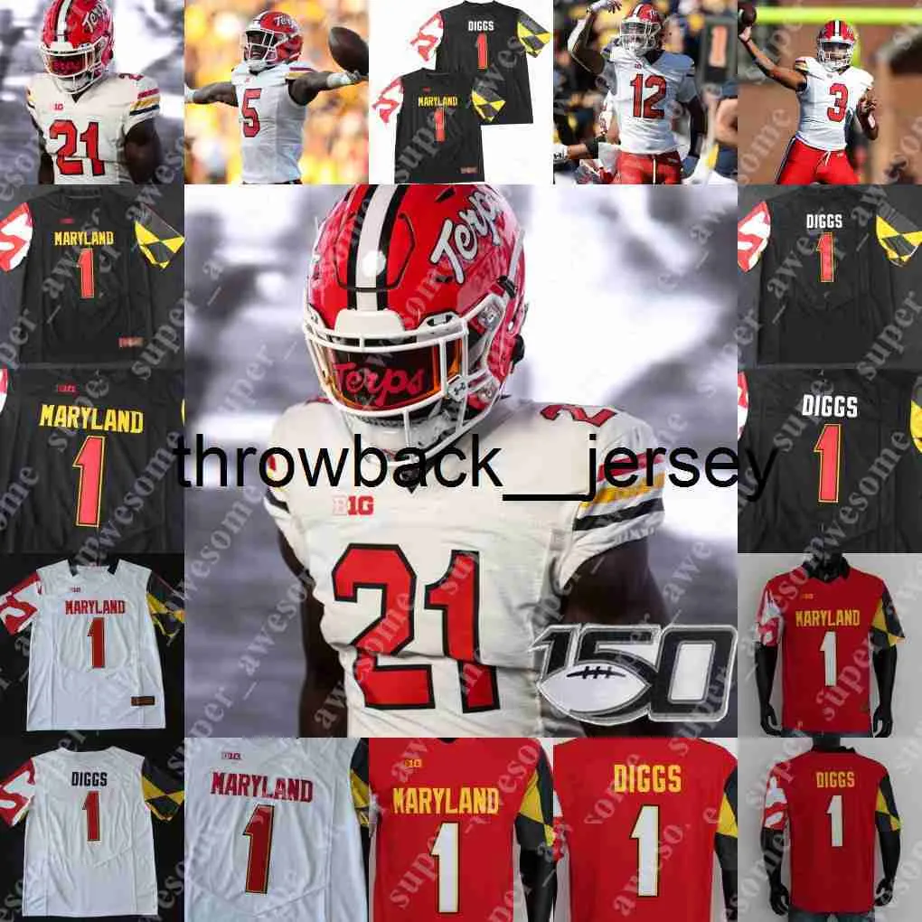 Thr Maryland Terrapins Football Jersey Taulia Tagovailoa Fleet-Davis Isaiah Jacobs Dontay Demus Jr Rakim Jarrett Tarheb لا يزال Sam Okuayinonu Stefon Diggs DJ Moore