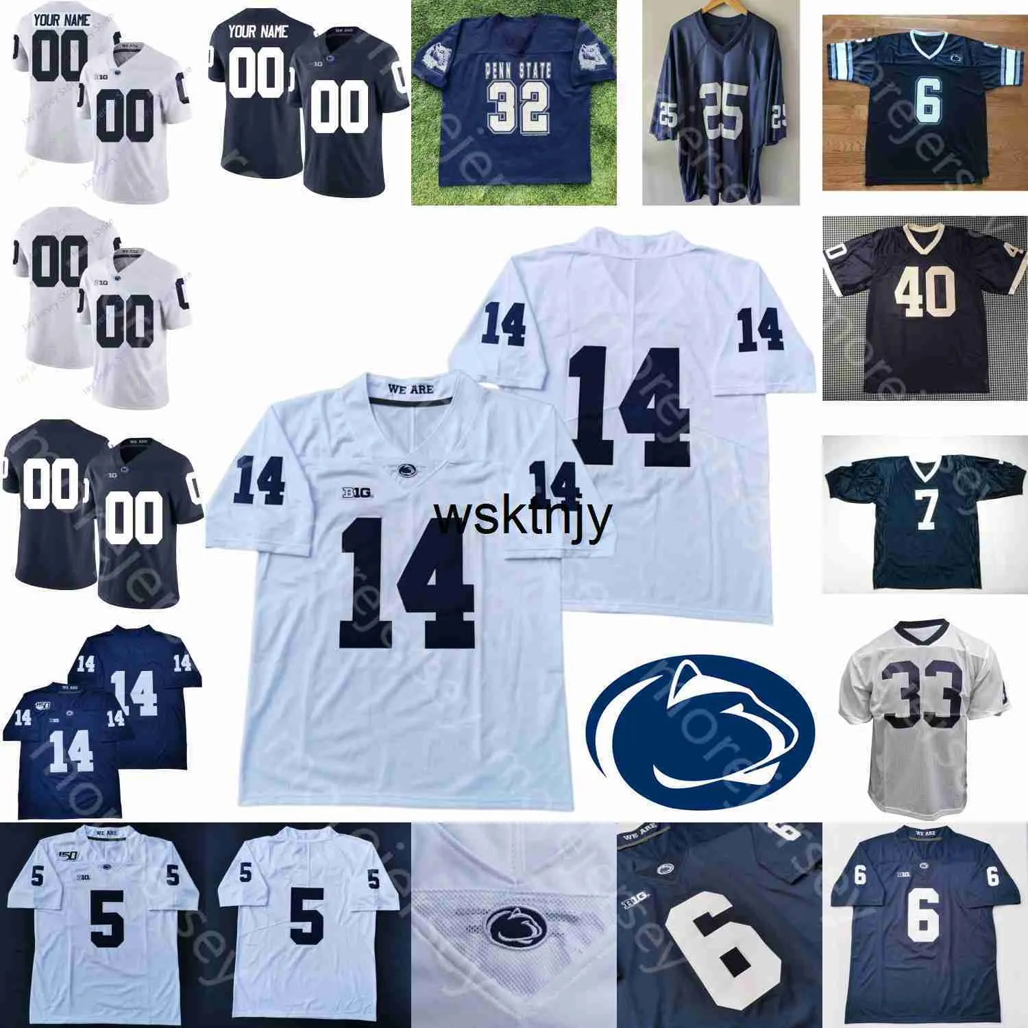 Wsk Custom PSU Penn State NCAA College Football Jersey Jesse James Jack Crawford DaQuan Jones4 Wake Miles Sanders Miller Windsor Franco Harris