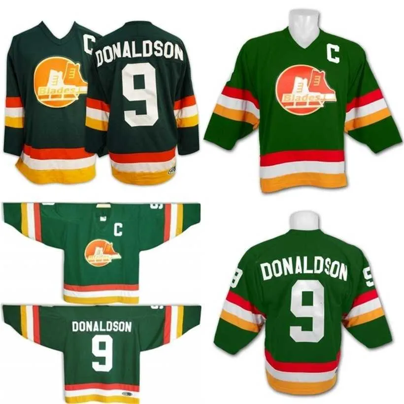 C2604 MitNess 9 Barclay DONALDSON BroomCounty BLADES Slapshot Movie Hockey Jerseys With Captain C Patch Shirt Green Men Women Youth Double Stitched