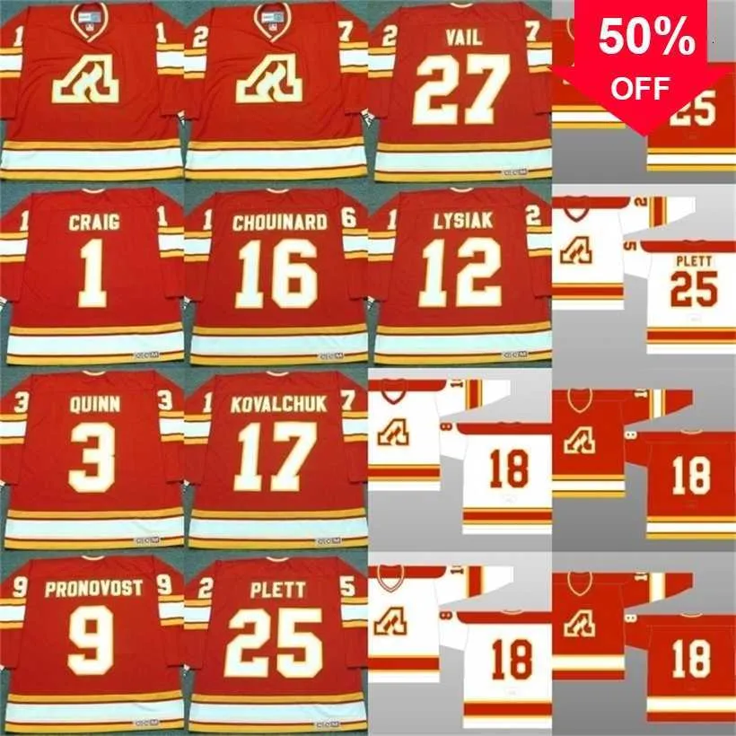 Mag Mit Atlanta Flames JIM CRAIG PAT QUINN JEAN PRONOVOST TOM LYSIAK GUY CHOUINARD ILYA KOVALCHUK WILLI PLETT ERIC VAIL Hockey Jerseys S-5XL