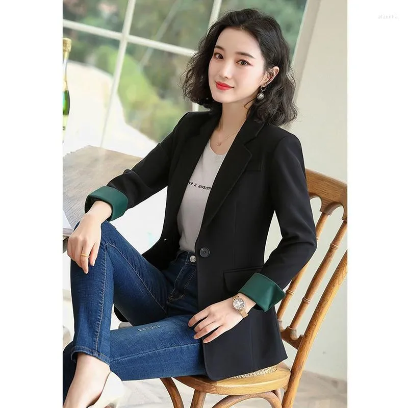 Women s Suits Chic Small Suit Coat Women s Blazer 2023 Korean Slim Blazers Jacket Office Lady Black Woman Design Sense Tops