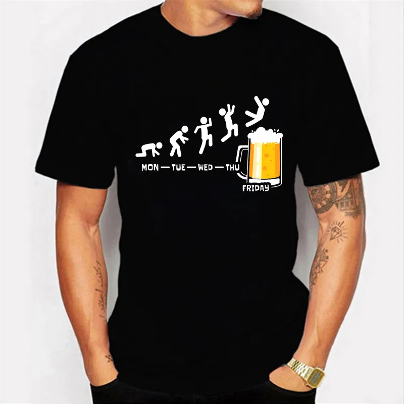 T-shirt di marca da uomo con stampa di birra venerdì divertenti hip hop estate da donna estate maschi magliette