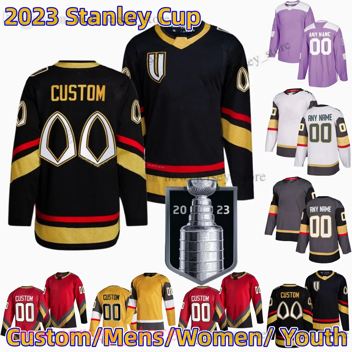 2023 Stanleycup Custom S-6XL Movie College Hockey Wears Jersey Brodery 61 Markstone 9 Jackeichel 8 Philkessel 7 Alexpietrangelo Williamkarlsson Jonathanquick