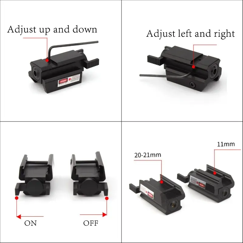 Tactical Red Green Dot Laser Gun Laser Sight Airsoft Pistol 20mm Picatinny Weaver Mount 11mm Dovetail Rail Glock 17 19 Cz-Red