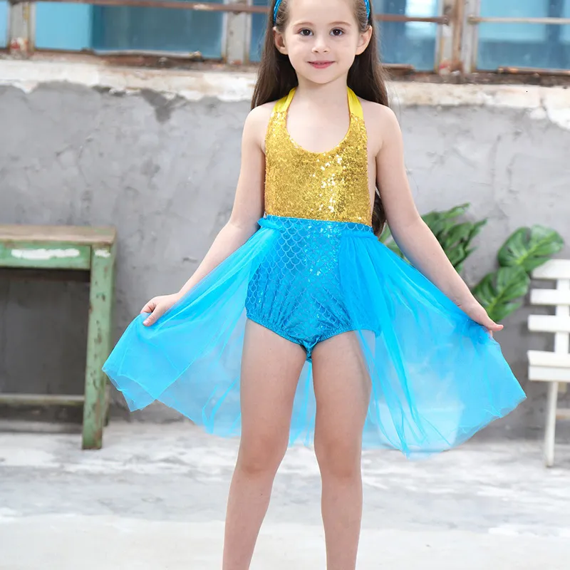 Vestido de sirena para niñas, ropa de playa de verano para niños