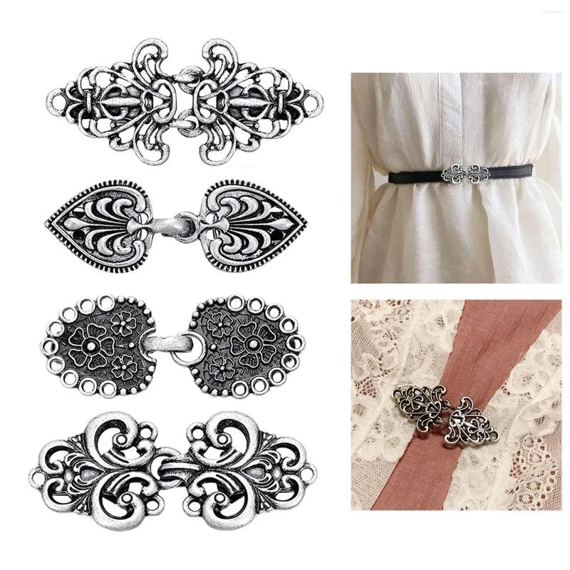 Brooches 4pcs Médiéval Cloak Clasp Vintage Style Clip Fasteners pour chemise Cape Femmes