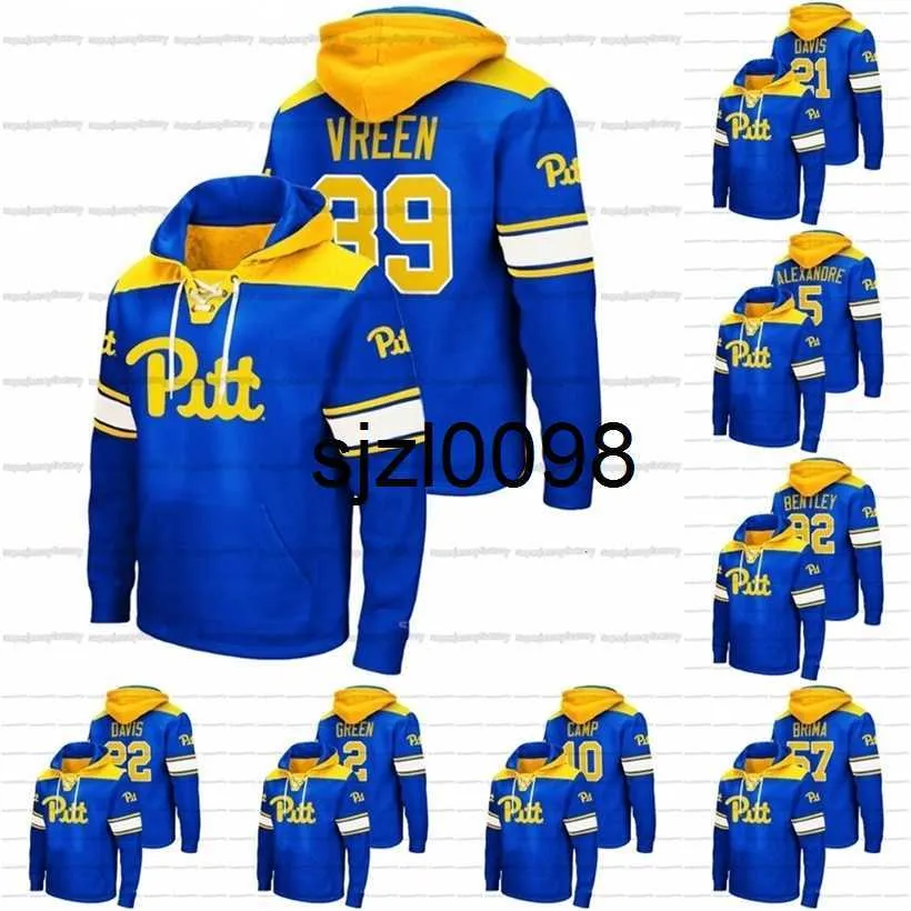 Sj98 Pitt Panthers College Basketball Hoodie jersey Kyle Vreen Vincent Davis Bam Brima Tyler Bentley Davis Beville Keyshon Camp Kenny Pickett