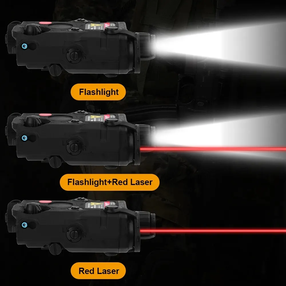 FMA AN/PEQ-15 Battery Box Red Dot Laser+White LED Flashlight+ IR Night Vision Light 20mm Rail Hunting Rifle Airsoft PE -Black