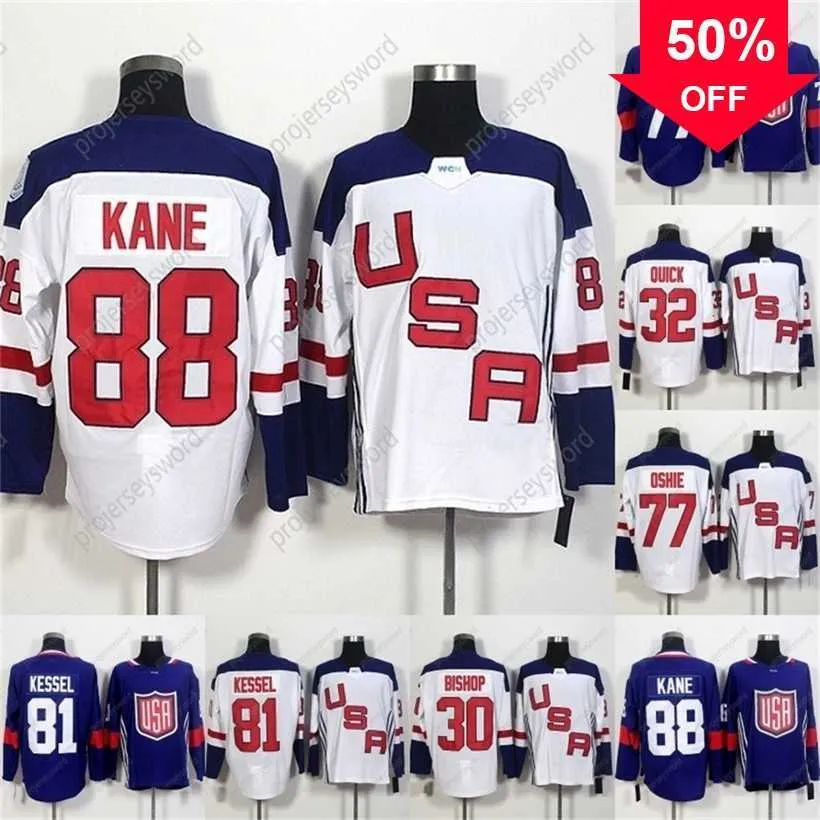 Mag Mit 2016 World Cup Blank Team USA Hockey Jerseys 32 Jonathan Quick 67 Max Pacioretty 77 TJ Oshie 81 Phil Kessel 88 Patrick Kane Hockey Jersey