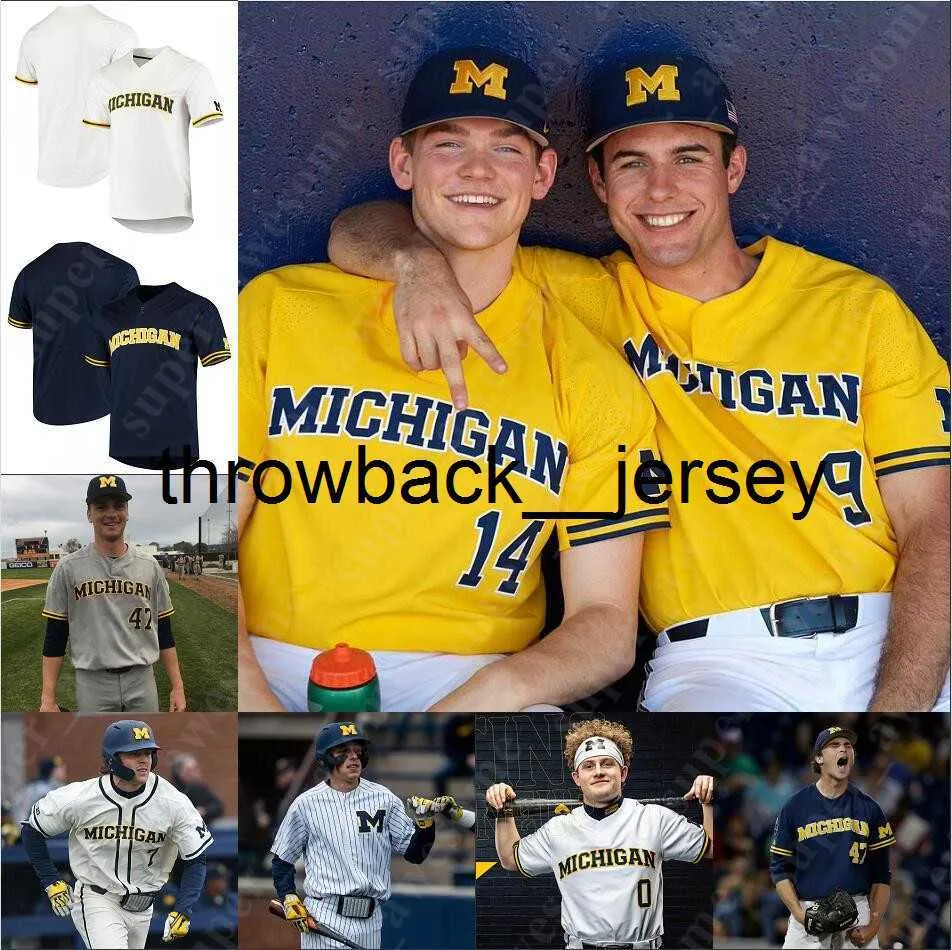 THR Michigan Baseball Jersey Harrison Salter Blake Beers Steven Hajjar Jacob Denner Isaiah Paige Benjamin Keizer Cameron Weston Angelo Smith