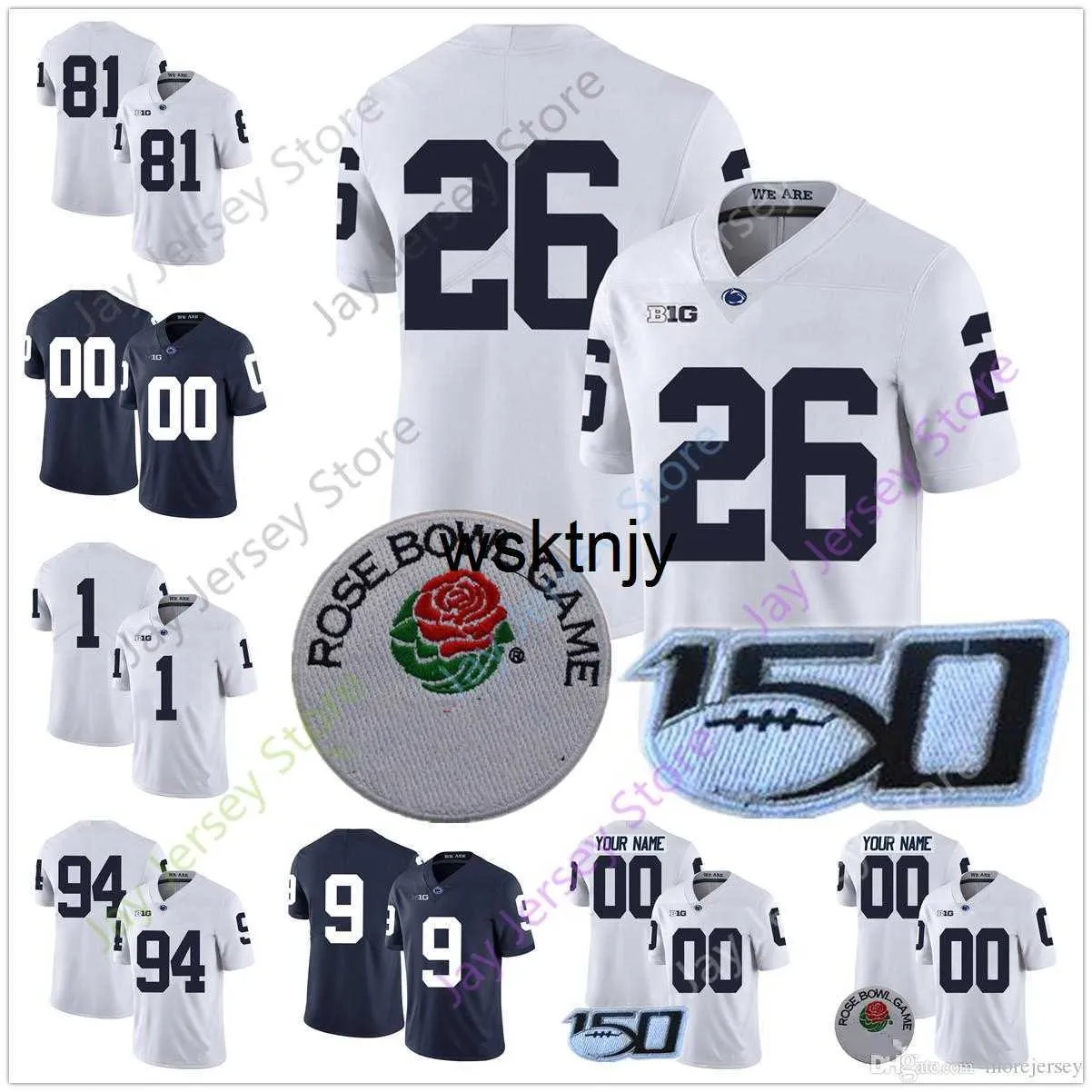 Wsk Custom Penn State Nittany Lions Football Jerseys College Noah Cain Pat Freiermuth Justin Shorter Micah Parsons Jan Johnson John Reid