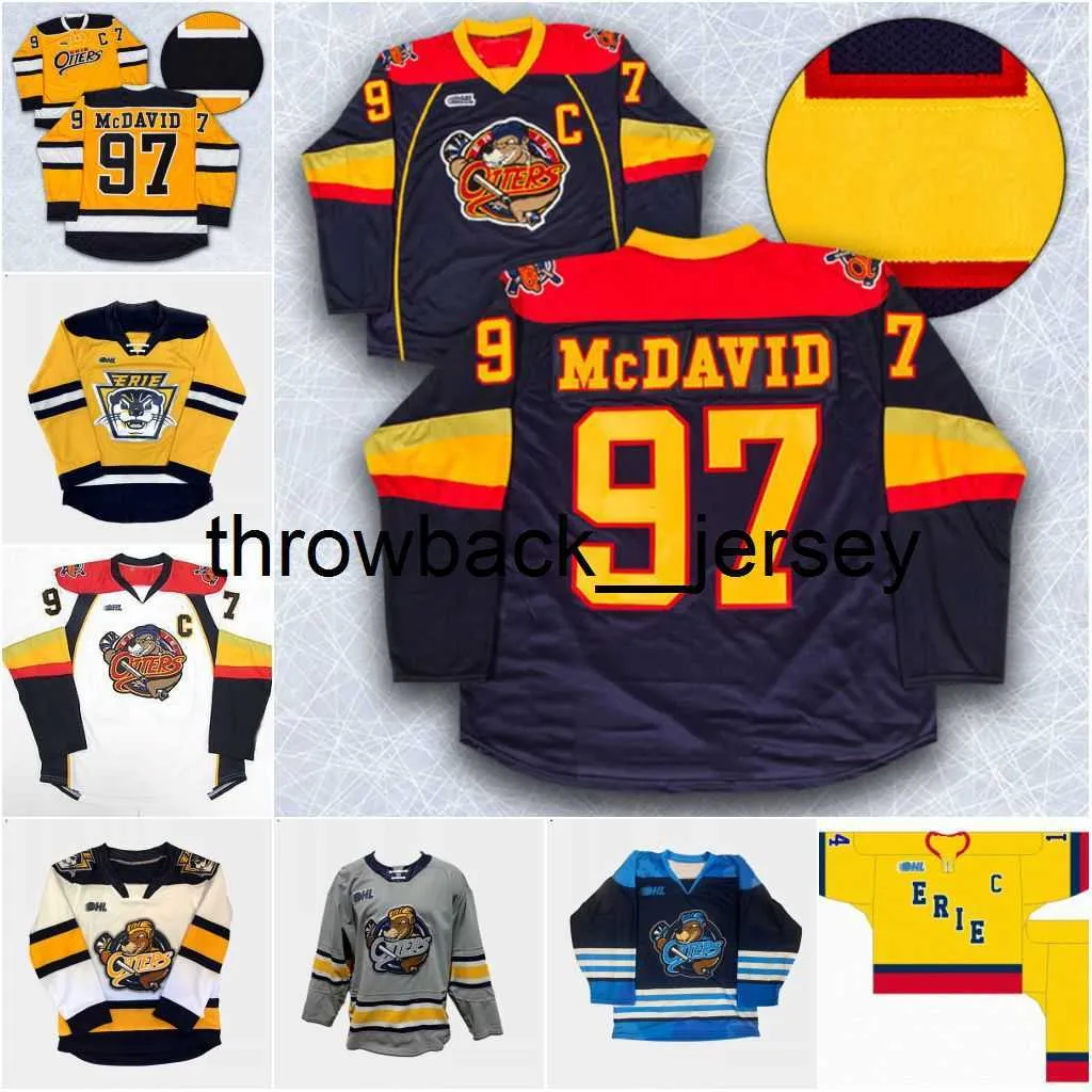 thr men OHL Erie Otters Maglia da hockey Connor McDavid ALEX DeBRINCAT Taylor Raddysh DYLAN STROME TRAVIS DERMOTT Personalizza qualsiasi nome e numero di maglie