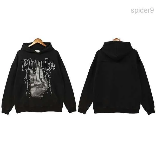 新しいメンズフーディーズrhudeフード付き男性女性デザイナーファッション人気の手紙プルオーバー冬のスウェットシャツ8 9zjj