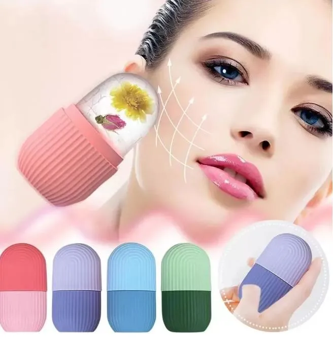 Silicone Skin Care Beauty Lifting Contouring Silicone Ice Cube Trays Ice Globe Ice Balls Face Massager Facial Roller Reduce Acne