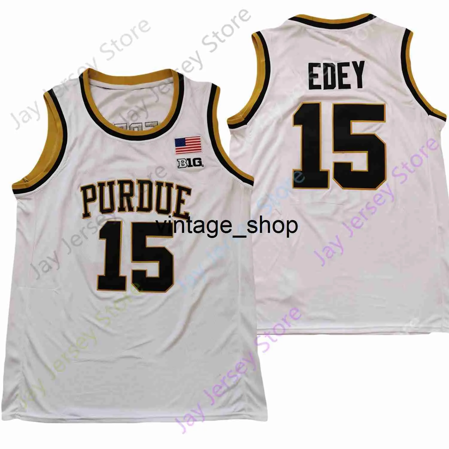 Vin Purdue Chaudronniers Basketball Jersey NCAA College Zach Edey Blanc Taille S-3XL Tous Cousu Jeunes Hommes