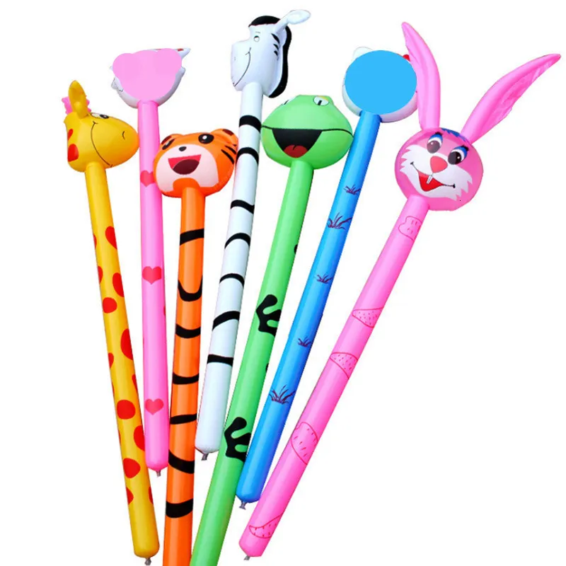 Videurs gonflables Playhouse Balançoires 5Pcs Pas Répéter 120cm Dessin Animé Inflatabel Animal Long Marteau Gonflable Pas Blessant Bébé Enfants Jouets Aléatoire 230603