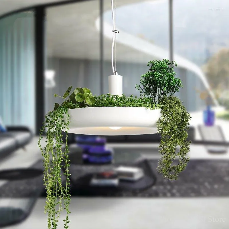 Pendant Lamps Plant Flower Lights Potted Flowers Pot Hanglamp For Living Room Kitchen Indoor Hanging Lamp Lustre Led Modern Fixtures