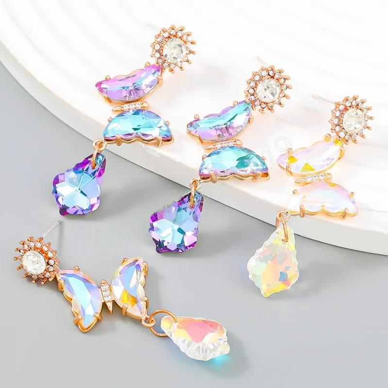 Orecchini geometrici animali farfalla in metallo moda Orecchini pendenti esagerati carini da donna Accessori per gioielli per banchetti