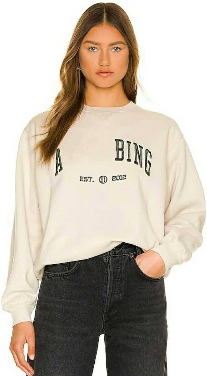 Top AB letras bordadas sudadera mujer diseñador suéter suéter BING moda sudadera con capucha polar ropa deportiva