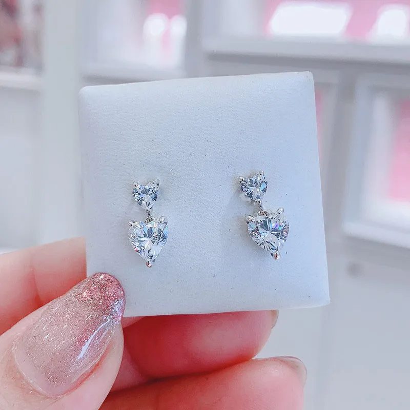 アクセサリー HEART SILVER EARRING Heart Stud Earrings 1/8 ct tw Diamonds Sterling Silver | Kay