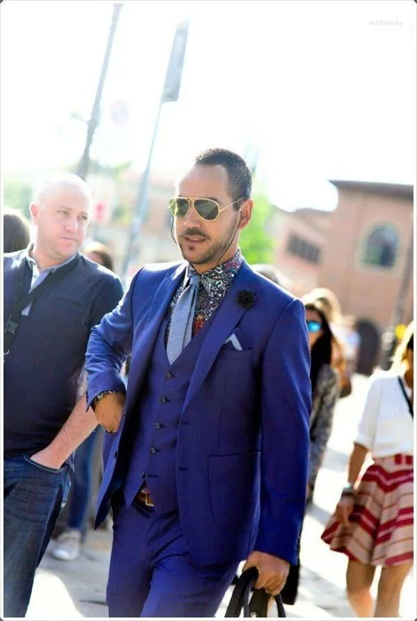 Ternos masculinos masculinos negócios personalizados rpyal azul vestido formal smoking noivo casamento baile homem smoking blazer
