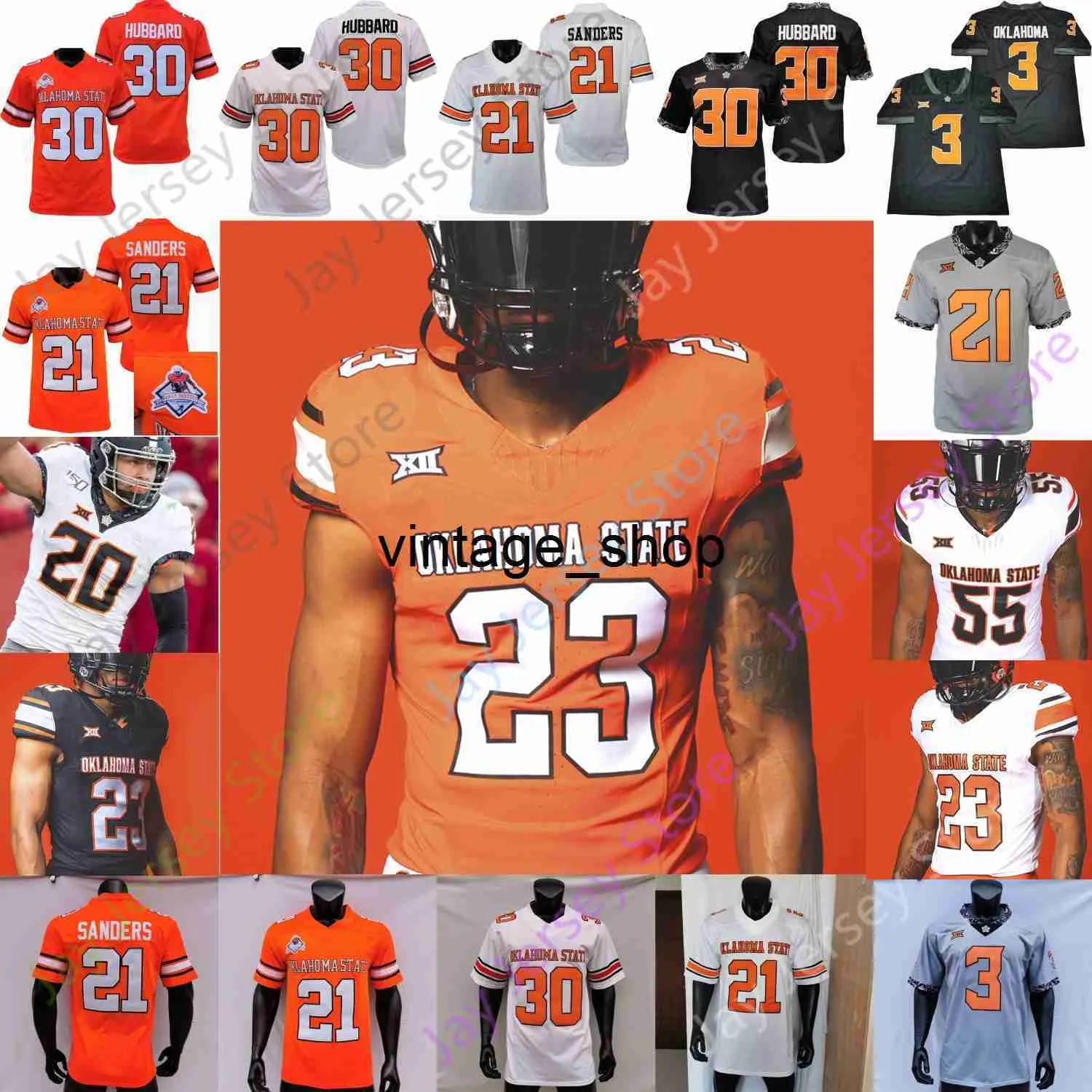 Vin Oklahoma State OSU Football Jersey NCAA College Spencer Sanders Chuba Hubbard Braydon Johnson Daniels Cobb Presley Paul Richardson Green Taylor II Bryant