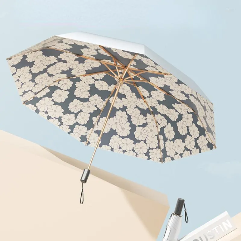 Umbrellas ins Женский зонтик Sunshade и ультрафиолетовая защита складывание двойного использования Ultra Light Compact Portable Automatic