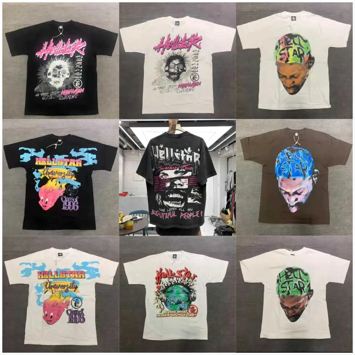 T-Shirts Heren T-Shirts Hellstar Top Kwaliteit 100% Katoen Mannen T-Shirt T-shirt Mannen Graphic Tees Shirt Vrouwen Oversized Wit Zwart Losse Tee Cw08