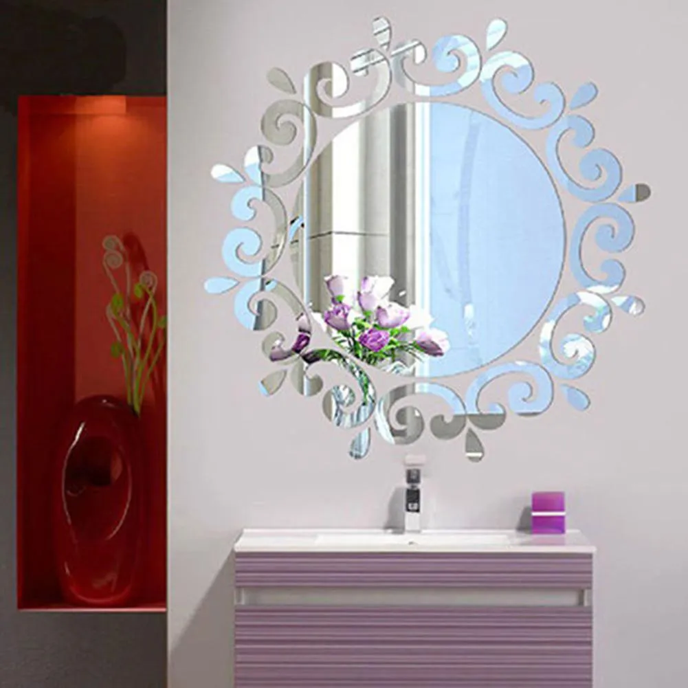 Moderne 3D Effet Miroir Sticker Mural Chambre Sticker Mural Art DIY Décoration de La Maison