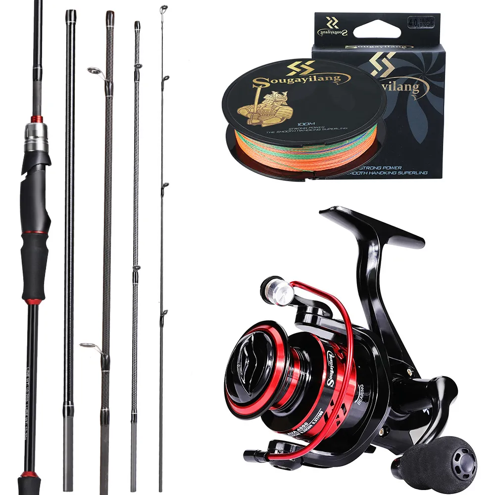 Sougayilang Spinning Fishing Reel And Rod Set 1.8m And 2.1M Bass