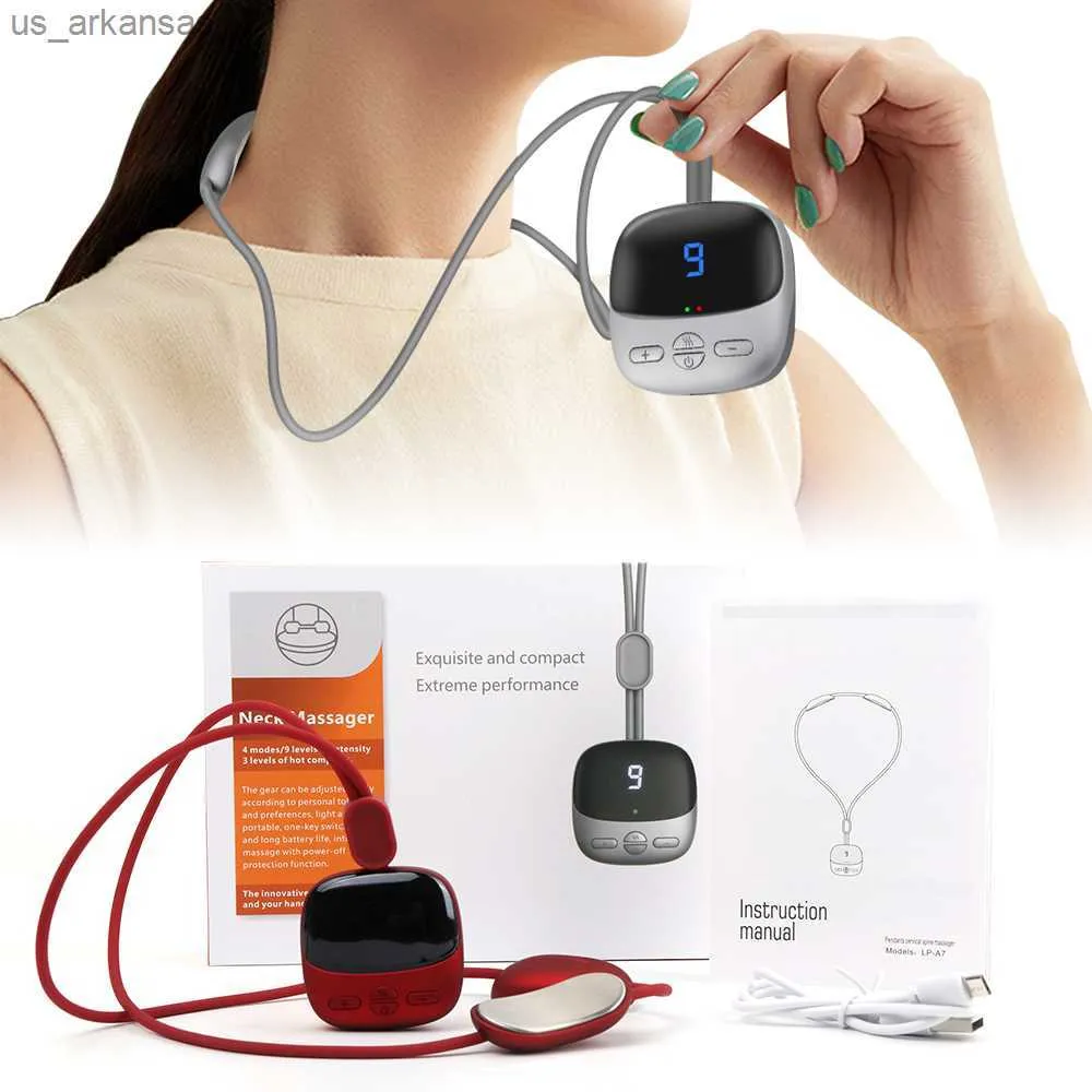 Micro-Current Charcy Spine Spine Massager Электрический массажер Smart Tens+EMS Portable Hot Compress Pleack and Shek Massager L230523